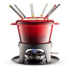 Klee Fondue Set with Red Fondue Pot