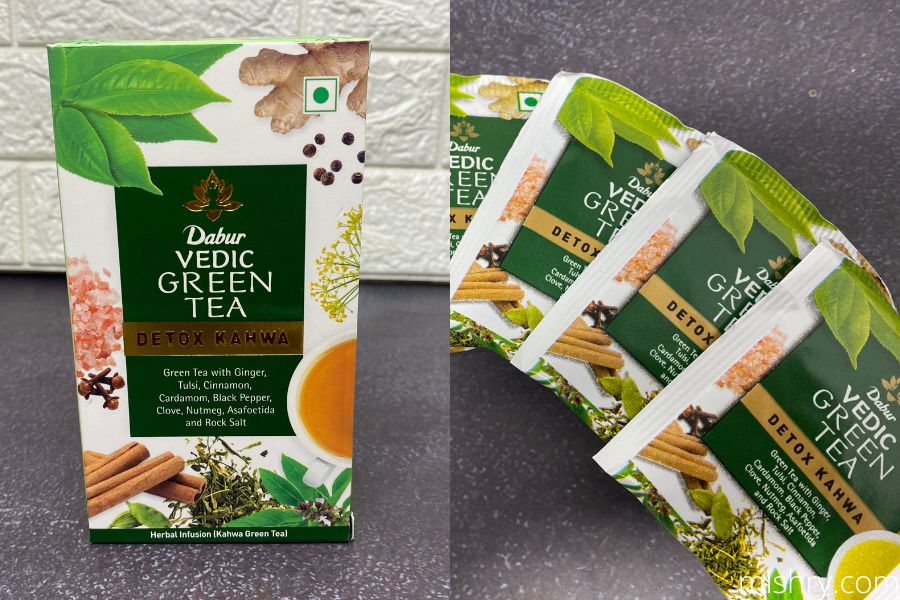 dabur vedic green tea detox kahwa carton