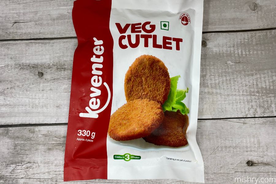 keventer frozen vegetarian cutlet packaging