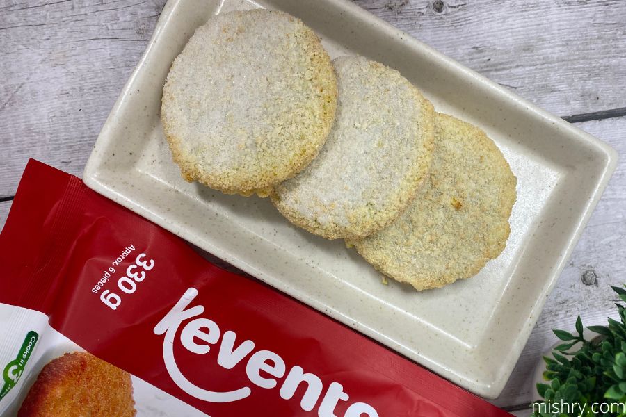 keventer frozen vegetarian cutlets before fryinf