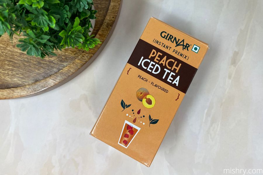 girnar instant peach iced tea premix packaging