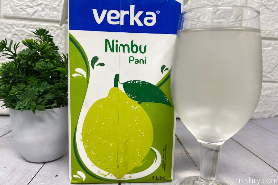 verka nimbu pani placed in a glass