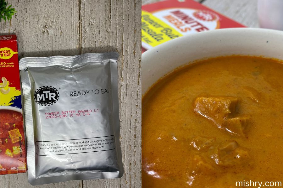 mtr paneer butter masala packaging