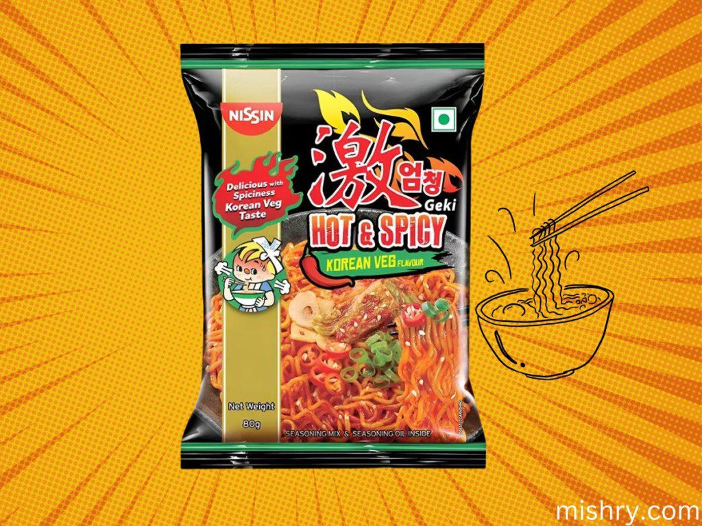 Nissin hot & spicy korean veg noodles