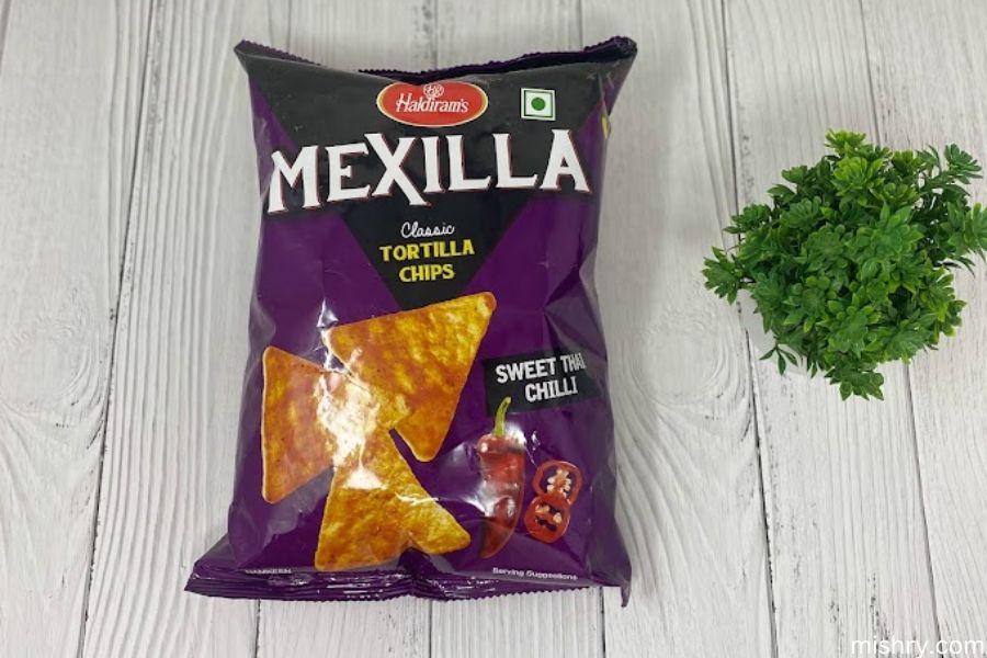 haldirams sweet thai chilli tortilla chips packaging