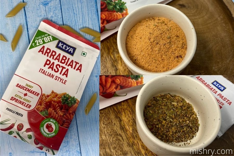 keya arrabiata pasta pack and contents