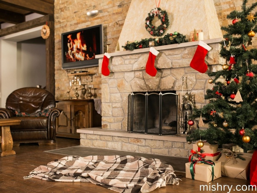 cozy fire mantel