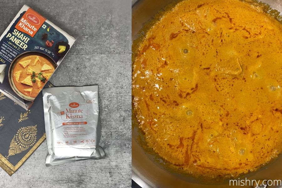 Haldiram Ready To Eat Shahi Paneer inner pack