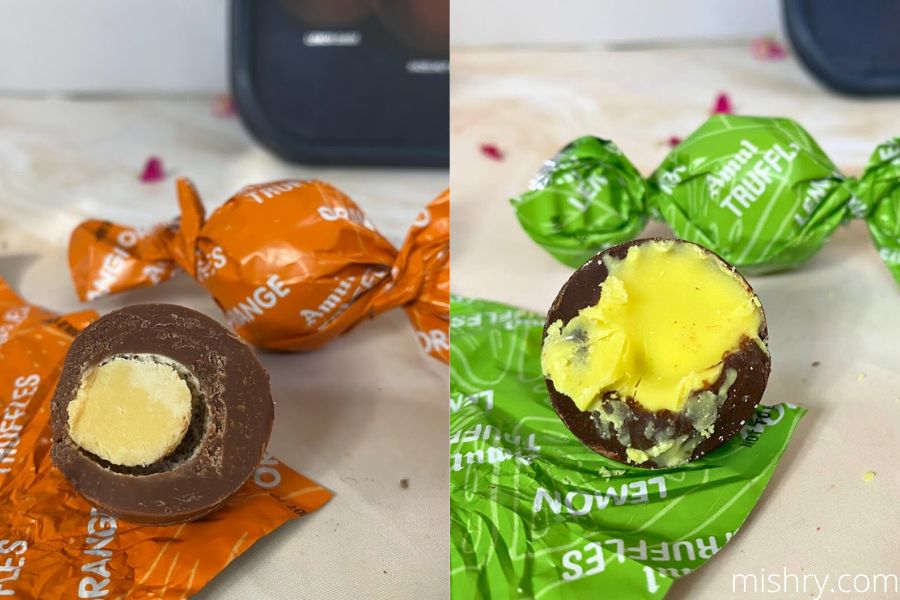 amul truffles orange milk and lemon dark